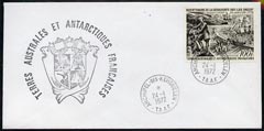 French Southern & Antarctic Territories 1972 Crozet Island 100f on cover with first day of issue cancel, SG 78 , stamps on , stamps on  stamps on french southern & antarctic territories 1972 crozet island 100f on cover with first day of issue cancel, stamps on  stamps on  sg 78 