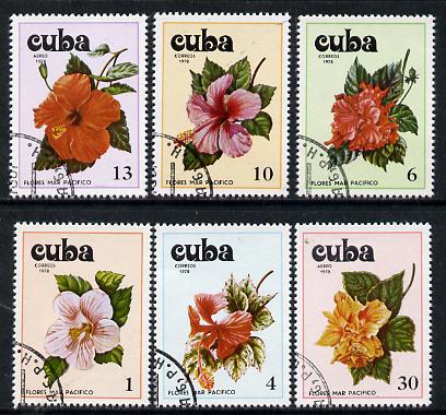 Cuba 1978 Pacific Flowers cto set of 6, SG 2513-18*, stamps on flowers