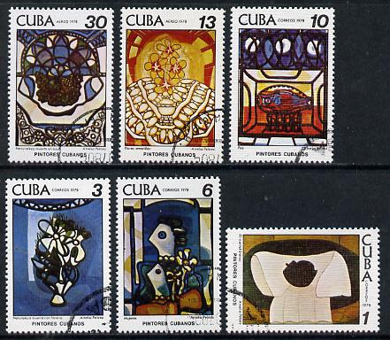 Cuba 1978 Modern Art (Paintings by Amelia Pelaez del Casal) cto set of 6, SG 2494-99*, stamps on arts