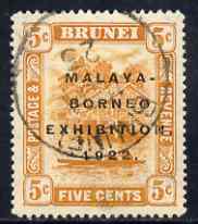 Brunei 1922 Malaya-Borneo Exhibition 5c fine used with 