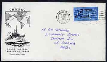 Great Britain 1963 Opening of COMPAC (Telephone Cable) (phos) on illustrated first day cover (typed address) c 0, stamps on 