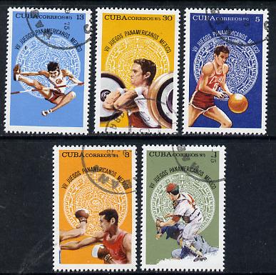 Cuba 1975 Pan-American Games cto set of 5, SG 2229-33*, stamps on , stamps on  stamps on sport    boxing    basketball   weightlifting     high jump