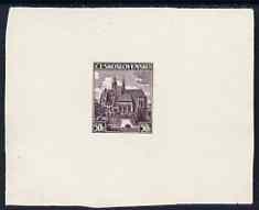Czechoslovakia 1938 Die Proof of 50h St Elizabethâ€™s CATHEDRAL in brown, as SG 389, stamps on 