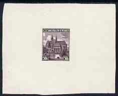 Czechoslovakia 1938 Die Proof of 50h St Elizabeth’s CATHEDRAL in brown, as SG 389, stamps on 