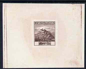 Czechoslovakia 1936 Die Proof of undenominated PALANOK CASTLE in brown, as SG 354, stamps on , stamps on  stamps on castles