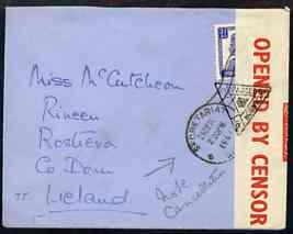 India 1941 cover to Ireland bearing 3.5ann with censor tape & fine trangular Passed Censor , stamps on 