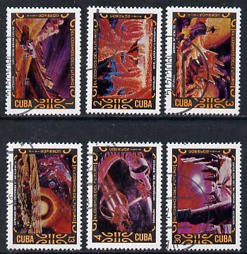 Cuba 1974 Cosmonautics Day cto set of 6 (Science Fiction Paintings), SG 2113-18*, stamps on , stamps on  stamps on arts   literature    space      sci-fi