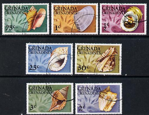 Grenada - Grenadines 1976 Shells set of 7 cto used, SG 139-45, stamps on , stamps on  stamps on grenada - grenadines 1976 shells set of 7 cto used, stamps on  stamps on  sg 139-45