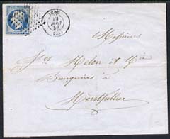 France 1858 wrapper to Montpellier bearing imperf 20c, stamps on , stamps on  stamps on france 1858 wrapper to montpellier bearing imperf 20c