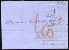 France 1865 entire to Wholen, Switzerland, stamps on 