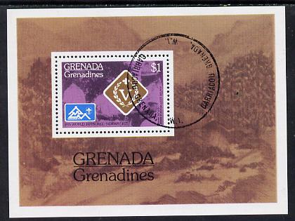 Grenada - Grenadines 1975 World Scout Jamboree cto m/sheet SG MS 91, stamps on , stamps on  stamps on grenada - grenadines 1975 world scout jamboree cto m/sheet sg ms 91