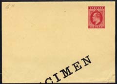Grenada 1905c KEVll 1d red postal stationery wrapper unused & overprinted SPECIMEN, stamps on 