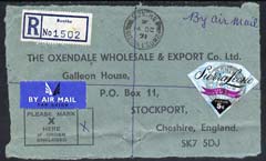 Sierra Leone 1971 registered commercial front to UK with BONTHE reg label, stamps on 