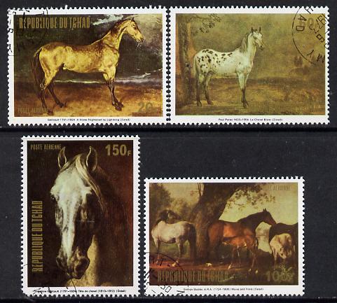 Chad 1973 Paintings of Horses set of 4 cto used, stamps on , stamps on  stamps on arts    horses