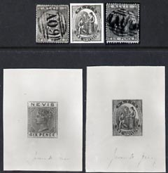 St Kitts-Nevis photographs from Sperati's original negatives 5 photos incl 2 die proofs & one with special h/stamp