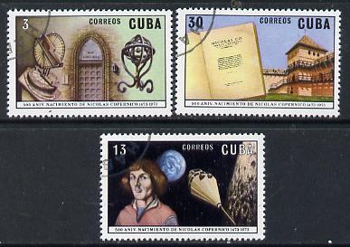 Cuba 1973 Copernicus cto set of 3, SG 2031-33*, stamps on personalities, stamps on science, stamps on maths, stamps on copernicus, stamps on astronomy