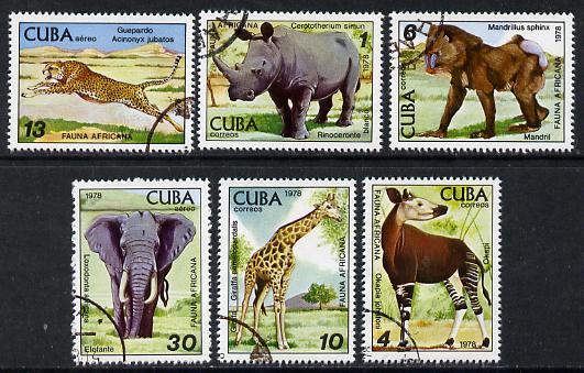 Cuba 1978 Zoo Animals cto set of 6, SG 2504-09*, stamps on animals    zoo, stamps on  zoo , stamps on zoos, stamps on 