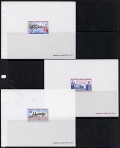 Mauritania 1969 Economic Development set of 3 in superb de luxe proof sheets in issued colours, as SG347-9 , stamps on 