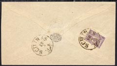 Iran 1889c Native addressed cover bearing 1889 5c mauve well tied 