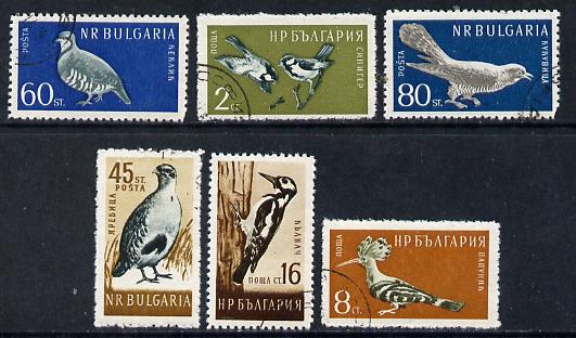 Bulgaria 1959 Birds cto used set of 6, SG 1140-45,  Mi 1116-21, stamps on , stamps on  stamps on birds      tit    hoopoe     woodpecker    partridge    cuckoo