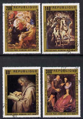 Congo 1978 Paintings by Rubens cto set of 4, SG 596-99, stamps on arts, stamps on renaissance