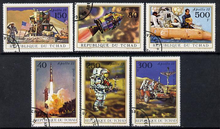 Chad 1972 Apollo 15 cto set of 6, stamps on space