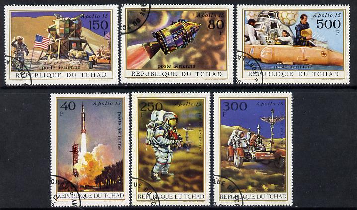 Chad 1972 Apollo 15 cto set of 6, stamps on , stamps on  stamps on space