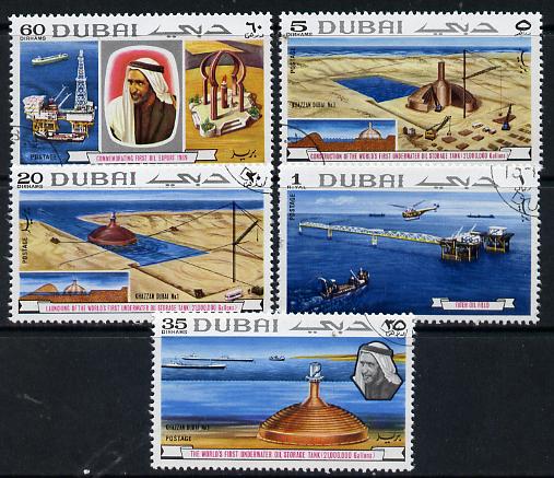 Dubai 1969 Oil Industry set of 5 cto used, SG 341-45*, stamps on industrial, stamps on  oil , stamps on 