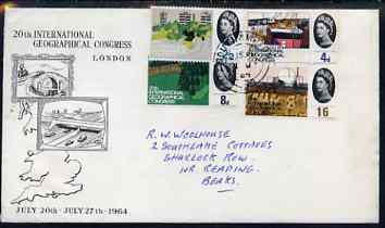Great Britain 1964 Geographical (phos) set of 4 on illustrated cover with first day cancel (hand-written address), stamps on , stamps on  stamps on great britain 1964 geographical (phos) set of 4 on illustrated cover with first day cancel (hand-written address)