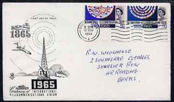 Great Britain 1965 ITU (phos) set of 2 on illustrated cover with first day cancel (hand-written address) , stamps on , stamps on  itu , stamps on communications