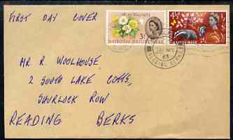 Great Britain 1963 Nature (ord) set of 2 on illustrated cover with first day cancel (hand-written address) , stamps on 