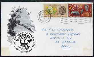 Great Britain 1963 Nature (phos) set of 2 on illustrated cover with first day cancel (hand-written address) , stamps on 