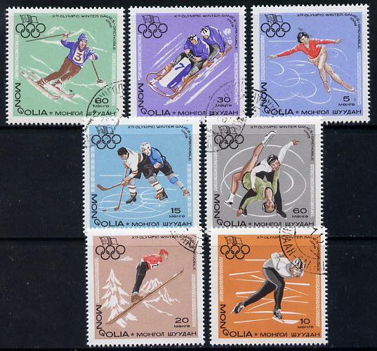 Mongolia 1967 Winter Olympics cto set of 7, SG 450-56*, stamps on , stamps on  stamps on olympics, stamps on  stamps on sport, stamps on  stamps on skating, stamps on  stamps on bobsled, stamps on  stamps on skiing