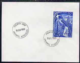 French Southern & Antarctic Territories 1969 5th Antarctic Treaty 50f (SG 51) on cover with first day of issue cancel, clean & neat, stamps on 