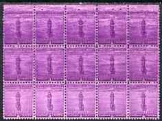 United States 1940 National Defence 3c mounted mint block of 15 with superb overall ink wash, SG 898var, stamps on , stamps on  stamps on united states 1940 national defence 3c mounted mint block of 15 with superb overall ink wash, stamps on  stamps on  sg 898var