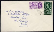 Great Britain 1960 General Letter Office set of 2 on plain cover with first day cancel, hand written address, SG cat 5, stamps on 