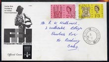Great Britain 1963 Freedom From Hunger (ord) set of 2 on illustrated cover with first day cancel (shown a 1R 21 63), hand written address, SG cat A332, stamps on , stamps on  stamps on , stamps on  stamps on  ffh , stamps on  stamps on 