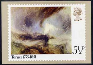 Great Britain 1975 Birth Centenary of Turner 5.5p PHQ card unused and pristine cat A342, stamps on , stamps on  stamps on arts, stamps on  stamps on turner