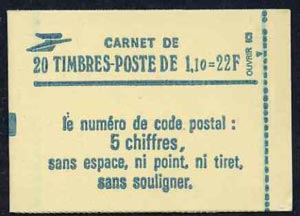 France 1979 22F Booklet complete & pristine, SG DSB64, stamps on 