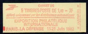 Booklet - France 1980 7F Booklet (Philexfrance cover) complete & pristine, SG DSB72b, stamps on 