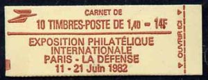 Booklet - France 1980 14F Booklet (Philexfrance cover 72 x 26mm) complete & pristine, SG DSB73b, stamps on , stamps on  stamps on booklet - france 1980 14f booklet (philexfrance cover 72 x 26mm) complete & pristine, stamps on  stamps on  sg dsb73b