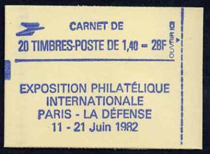 France 1982 28F Booklet (Philexfrance cover) complete & pristine, SG DSB78, stamps on 