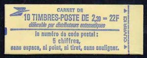 France 1985-89 22F Booklet (Blue/buff Cover) complete & pristine, SG DSB93b, stamps on , stamps on  stamps on booklet - france 1985-89 22f booklet (blue/buff cover) complete & pristine, stamps on  stamps on  sg dsb93b