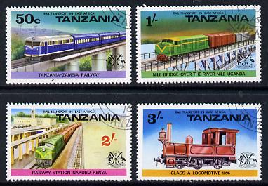 Tanzania 1976 Railways cto set of 4, SG 187-90*, stamps on , stamps on  stamps on railways