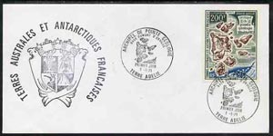 French Southern & Antarctic Territories 1969 Cape Geology Map 200f on cover with first day of issue cancel, SG 56, stamps on , stamps on  stamps on polar