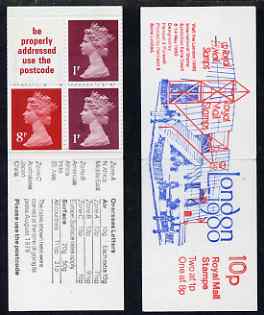 Great Britain 1979-80 London 1980 10p booklet complete including 'repair to chin and 'beard' flaw' on 1p, R2/2, SG spec UMFB11d, stamps on 