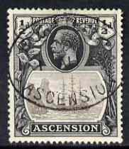 Ascension 1924-33 KG5 Badge 1/2d grey-black & grey fine used SG10, stamps on , stamps on  stamps on , stamps on  stamps on  kg5 , stamps on  stamps on ships