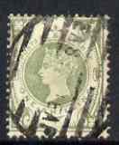 Great Britain 1887 QV Jubilee 1s green good colour but heavyih cancel SG211, stamps on , stamps on  qv , stamps on 