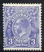 Australia 1926-30 KG5 Head 3d deep ult die II fine mounted mint SG100b, stamps on , stamps on  stamps on , stamps on  stamps on  kg5 , stamps on  stamps on 