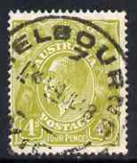 Australia 1926-30 KG5 Head 4d heavy cancel SG91, stamps on , stamps on  kg5 , stamps on 
